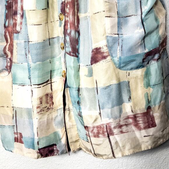 Maeve Women’s Dress 2 Artsy Boho Cottagecore Silk Painterly Resort Anthropologie - Picture 5 of 10